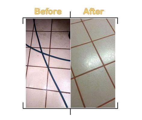 Wonderful results on this tile by Oops Steam Cleaning