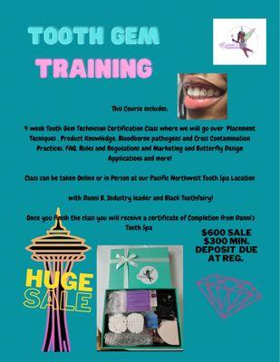 Tooth gem, training available at Danni's Tooth Spa.