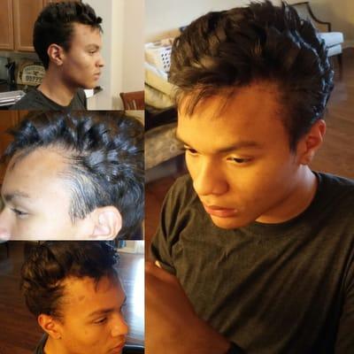 Playful time. New year New Dude. New Do.. Love this transformation. Young man but Old soul. Hair by April Walker