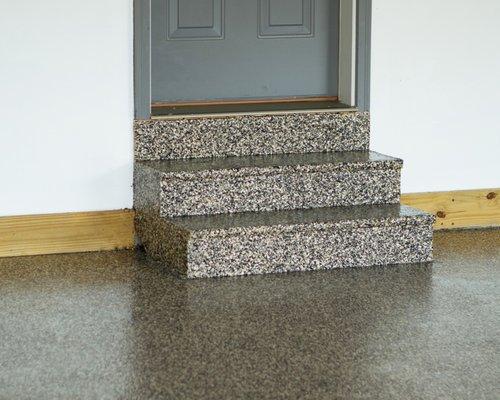 Polyurea coatings can also be used on wooden or concrete steps. This will complete your new floor.