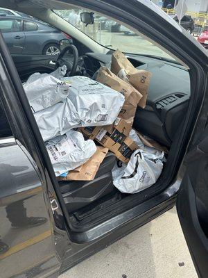 I had a car full of Amazon packages