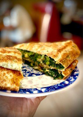 Chinese vegetable (leek) crepe 韭菜盒子