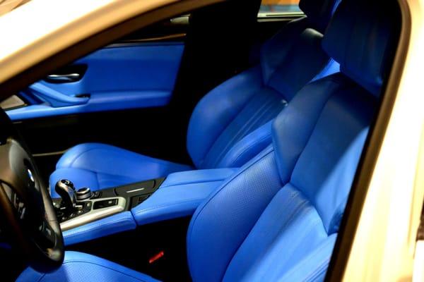 BMW M5 interior re-done in all blue