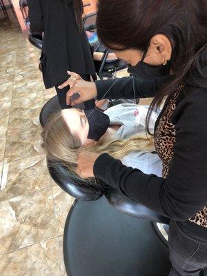 My daughters first eyebrow threading