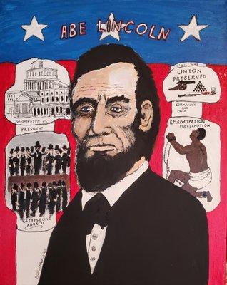 Lincoln, by Charles Buchanan acrylic on stretched canvas, 16 x 20,