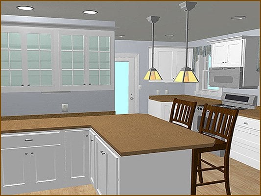 Step 2: DESIGN --  Our in-home, computer design service helped the clients visualize the proposed remodeling plan in 3D.