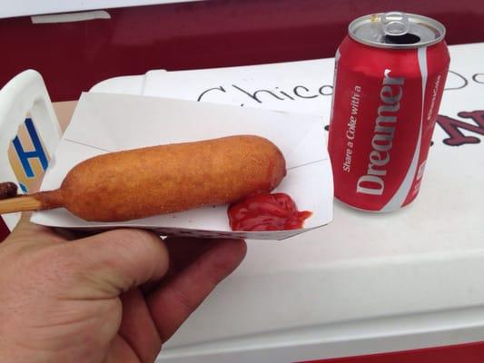 Corndog and a Coke, sorry, I prefer ketchup