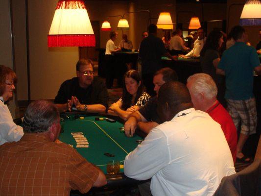 Texas Hold'em at your event, open play or tournament style.