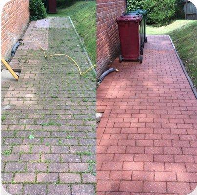 Walkway pressure washed and treated