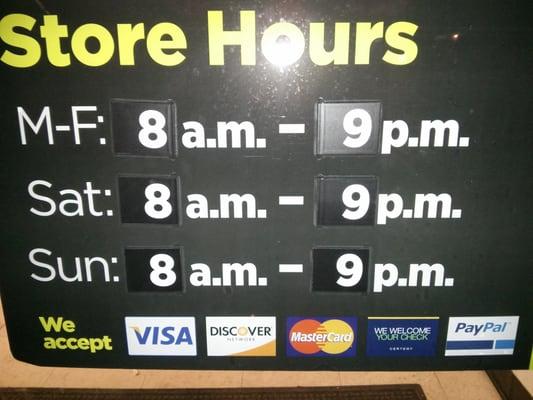 Store hours