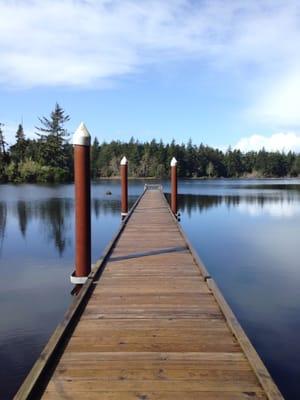 The dock right on the lake. This is my favorite place to go on campus.