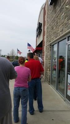 Line for customer appreciation day