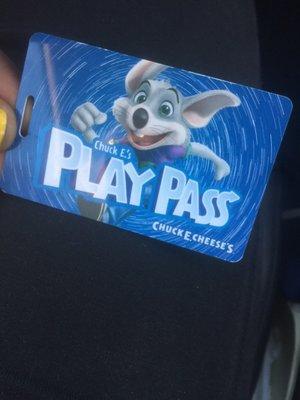 Chuck E Cheese Party Pass - novel idea!!!!