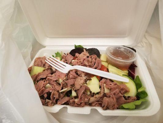 Salad with roast beef