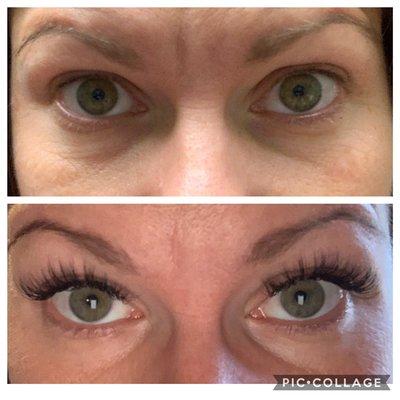 Before and After Mink Lash Extensions