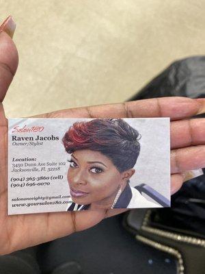 Raven Jacobs business card