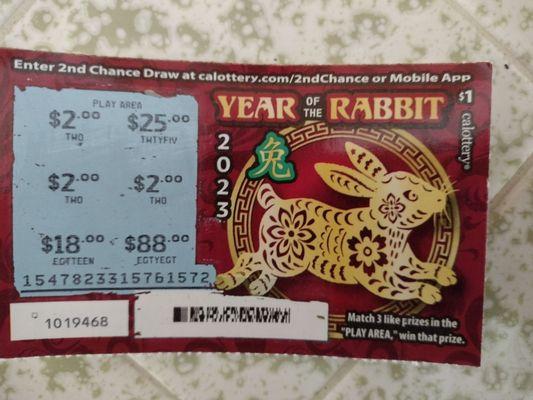 I buy 1 ticket every Lunar New Year Day & have always won something. This year was no exception*22 January 2023 *