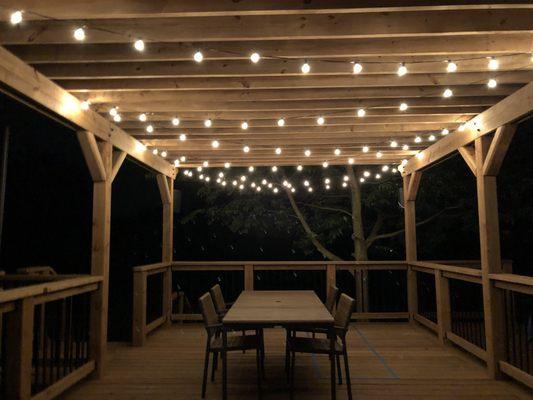 Under the Pergola at night