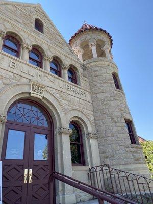 The outside is lime stone. It was the library for years.