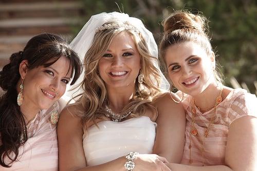 Bride and Bridesmaids got hair done and Dinair Airbrush make-up