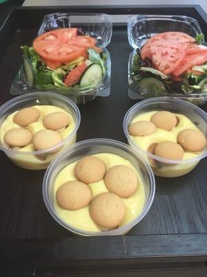 Garden Salads and Banana Pudding! Nom nom nom...