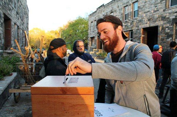 Casting a ballot at Spaulding Court SOUP