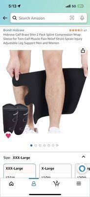 $20 Calf compression Velcro wrap from Amazon