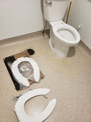 New toilet installation