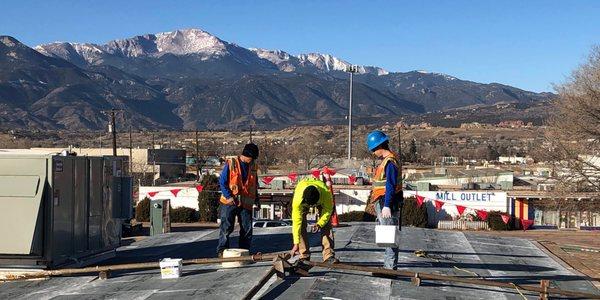 Commercial - TPO Install with amazing Colorado scenery!