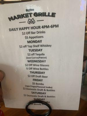 Happy hour special