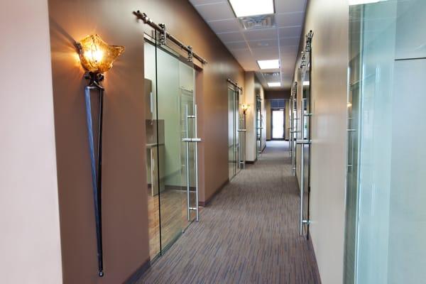 One of Four hallways with individual, private studios on both sides.