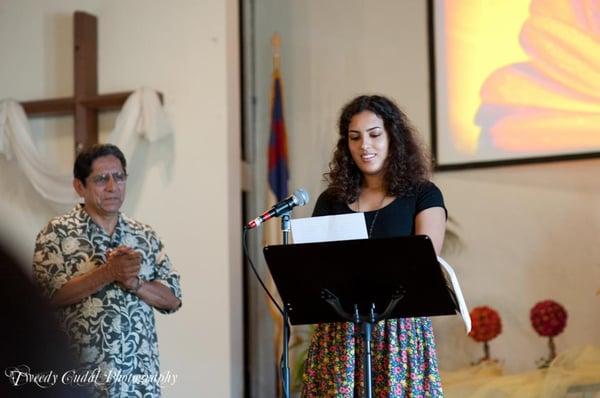 Michelle sharing her testimony before getting baptized :)