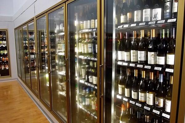 37 Cooler doors With cold wines, Craft beers, Import Beers & Domestics.