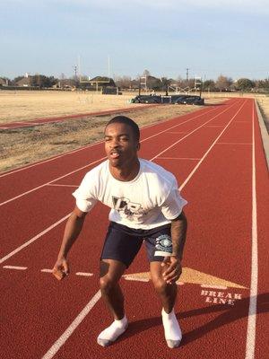 University of North Texas athlete getting work in.  Coats Performance Speed and agility Champaign Illinois