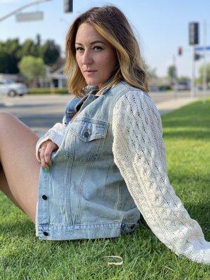 Shop on Denim Knit jacket