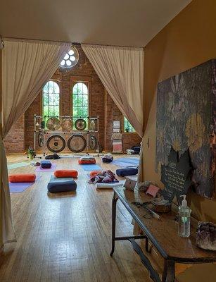 "There is a large airy space for classes and workshops as well as three private treatment rooms." Gongs just visited for a few sessions.