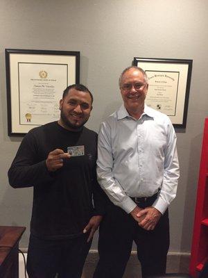 A happy client who just got his green card!