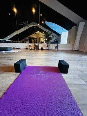 Upstairs yoga studio