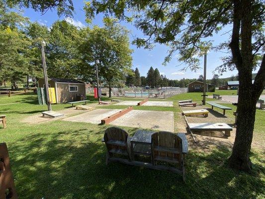 Cornhole, between the basketball court and mini golf