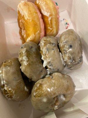 Blueberry cake donuts and sprinkle donuts both were amazing.