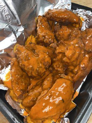 Happy Wings dipped in buffalo