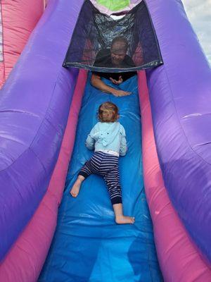 Even the little ones love our new purple slide!