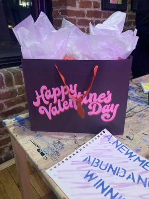 Galentine's Day gift on the table