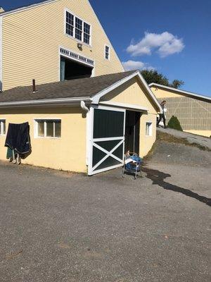 Wash stall, main barn and indoor arena