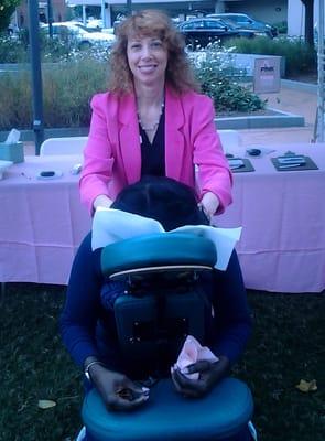 Touch of Serenity provides onsite corporate, community and fundraising massage events, like Pink in the Park.