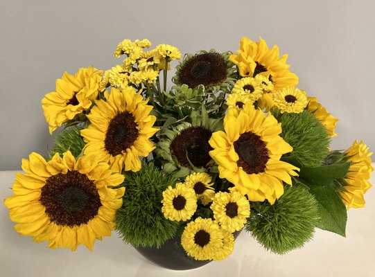 Brilliant yellow sunflowers.