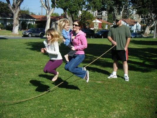 skipping rope in the park