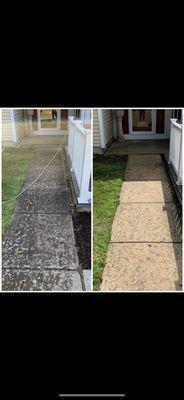 Before and After cement walk