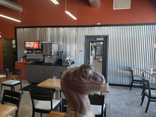 Bob the Raptor says "These Mammals have a small but nice dining room."