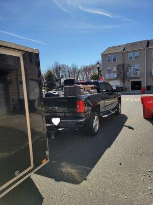 Bed and 16 foot trailer make a great combination